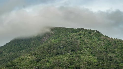 Peak Mountain Khao Ra in the Clouds - the Highest Mountain on Koh Phangan Island, Thailand