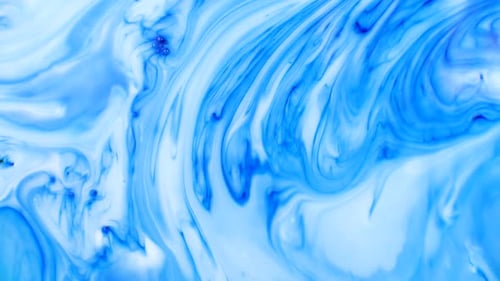 Swirling Blue and White Paint Abstract Background