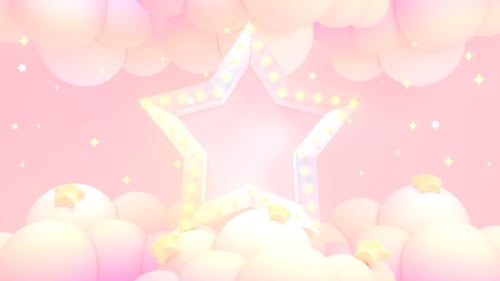Pink Sky Glowing Star Reveal Animation