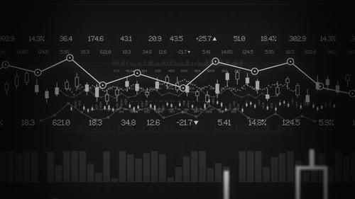 Animated Financial Data Charts and Graphs Display