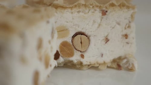 Oriental delight wafer halva cake tilting 4K video