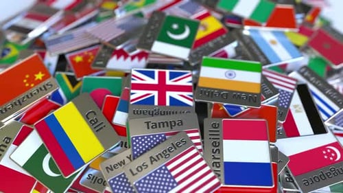 Souvenir Magnet with Karachi Text and Flag