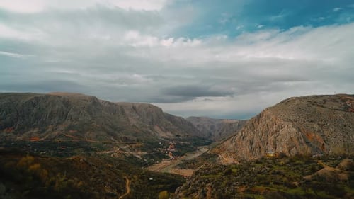 Time-Lapse View of a Small Town and Clouds