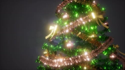 Festive Christmas Tree Decoration with Sparkling Lights