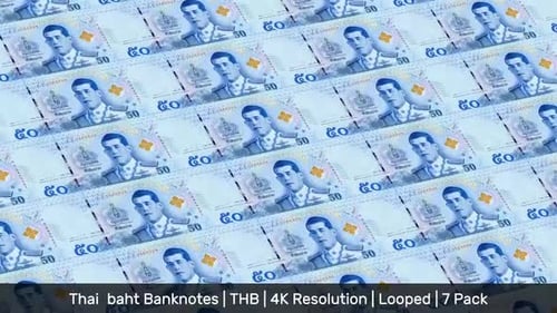 Thailand Banknotes Money / Thai baht / Currency ฿ / THB/ | 7 Pack | - 4K