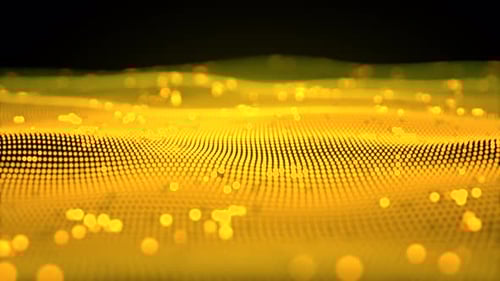 Golden Digital Wave Abstract Particle Background Animation