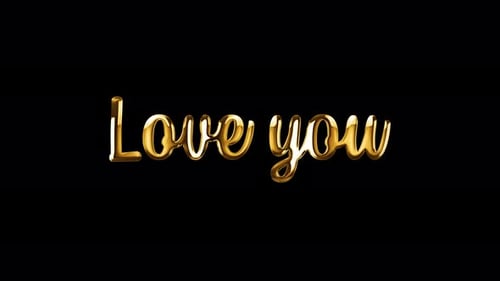 Love You golden text with animated glossy highlights. video close-up of words for Valentine's Day