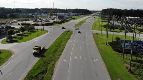 shots of a 4 lane highway in the US