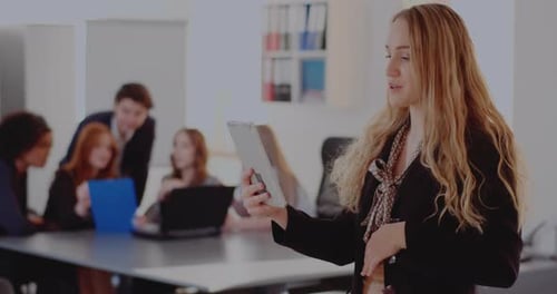 Professionals Discussing Strategy at Office