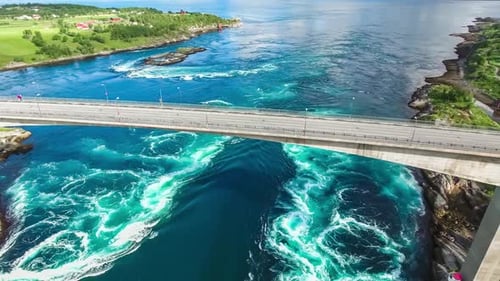 Whirlpools of the Maelstrom of Saltstraumen, Nordland, Norway