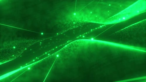 Futuristic Green Digital Network Lines Background
