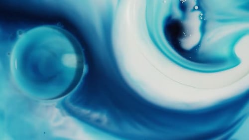 Abstract Blue Liquid Swirls and Moves