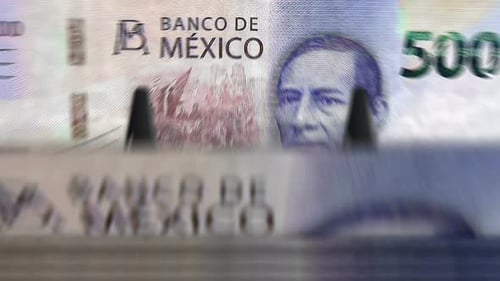 Mexico Pesos money counting machine down loop