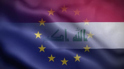 Waving Composite Flag with Arabic Text