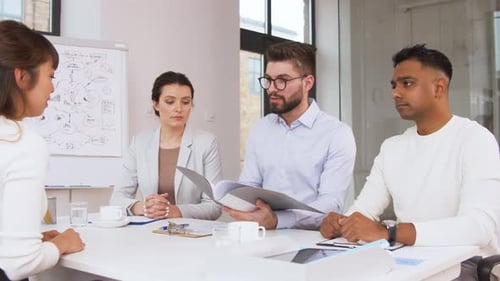 Group Meeting in Modern Corporate Office