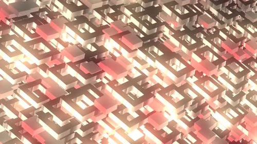 Glowing Abstract Geometric Cubes Loop Background