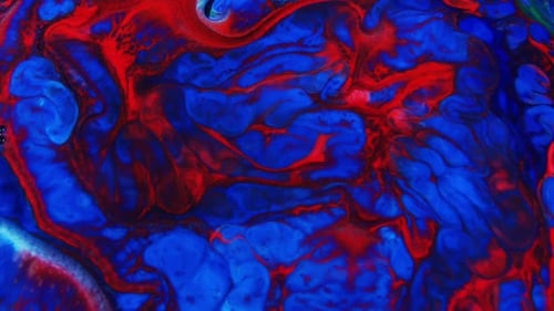 Abstract Red and Blue Paint Swirling