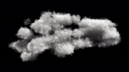 Realistic Animated Cloud Floating on Black Background