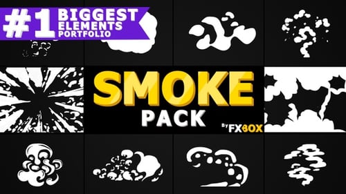 Dynamic Hand-Drawn Fluid Smoke Elements and Transition Pack
