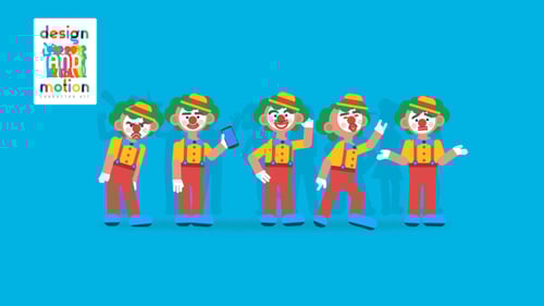 Animated Clown Character Kit with Diverse Loop and Action Animations