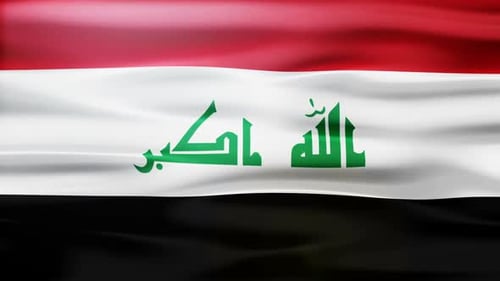 Waving Flag of Iraq Seamless Loop Animation
