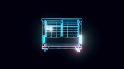 Blank Ice Cream Freezer Store Fridge Clean Refrigerator Hologram 4k