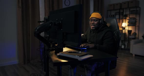 A Man's Success in a Computer Game, Technology Stock Footage ft. gaming ...