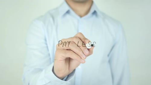 Pay Less, Writing On Screen
