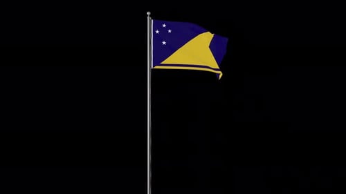 Tokelau National Flag Waving Seamless Loop