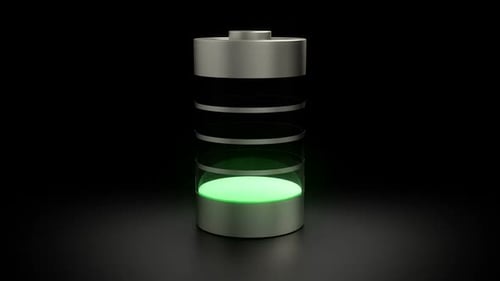 Animated 3D Battery Charging Icon
