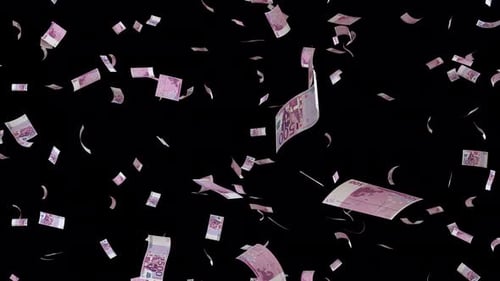 500 Euro-Scheine fallende Schleife