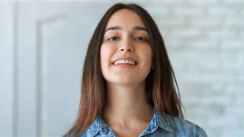 Smiling Brunette Young Adult Woman Portrait