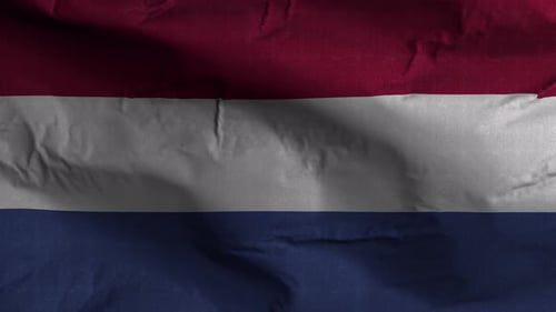 Netherlands Flag Waving Realistic Loop Animation