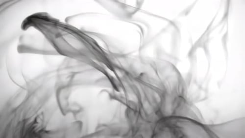 Gray Smoke Billowing on White Background