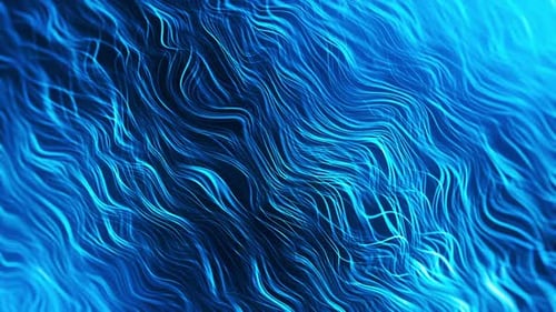 Dynamic Blue Fluid Wavy Lines Abstract Background Animation