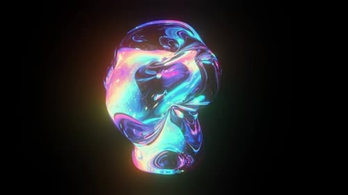 Abstract Iridescent Fluid Blob Morphing Seamless Loop