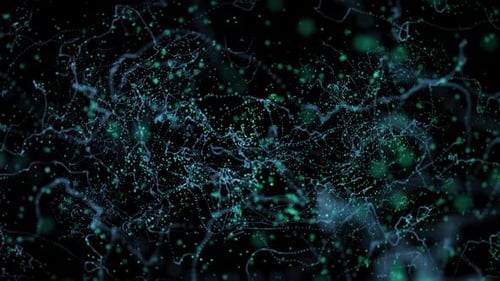 Abstract Flowing Particle Lines and Dots Background