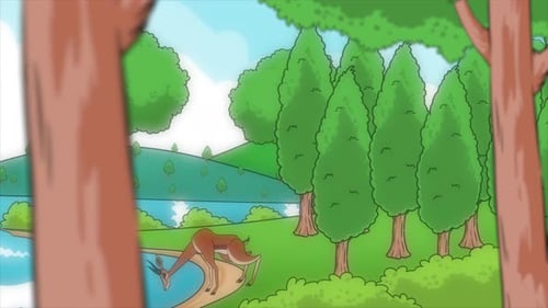 Hirsche trinken Wasser im Wald 4K