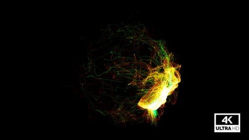 Abstract Creative Multicolor Cosmical Particles Sphere Background 4K Footage V2