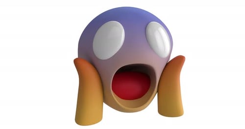 Animated 3D Shocked Emoji Face Reaction