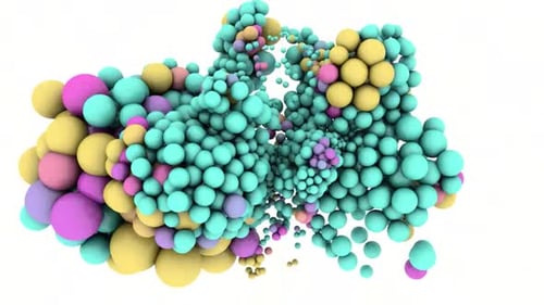 Abstract Colorful Spheres Merging and Splitting Fluid Animation