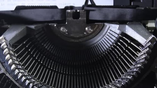 Close Up of a Vintage Typewriter Machine Typing