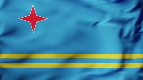 Aruba Flag Waving Realistic Animation Loop