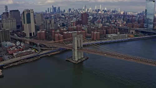 The Hudson River with the Brooklyn Bridge