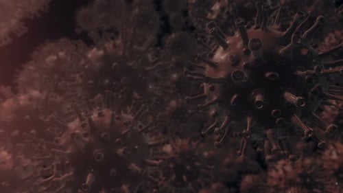 Animated 3D Virus Particles for Medical and Science Concepts