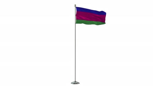 Modern Animated Flag Waving on a Pole with Clean Background