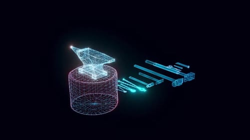 Blacksmith Tools Hologram Rotating Hd