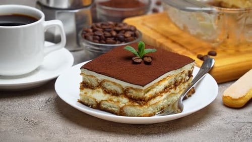 Tiramisu Cake with Coffee and Ladyfingers