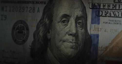 One Hundred Us Dollars Cash Macro View. $ 100 In Cash. One Hundred Dollars Close Up.