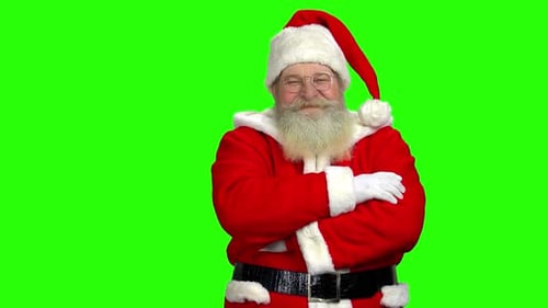 Santa Claus on Green Background.